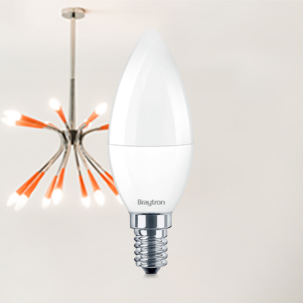 Braytron 6 x LED E14 5 Watt Kerzenform Leuchtmittel Lampe Glühbirne C37 3000K - 6500K (6, warmweiß 3000k) – Ansicht 4