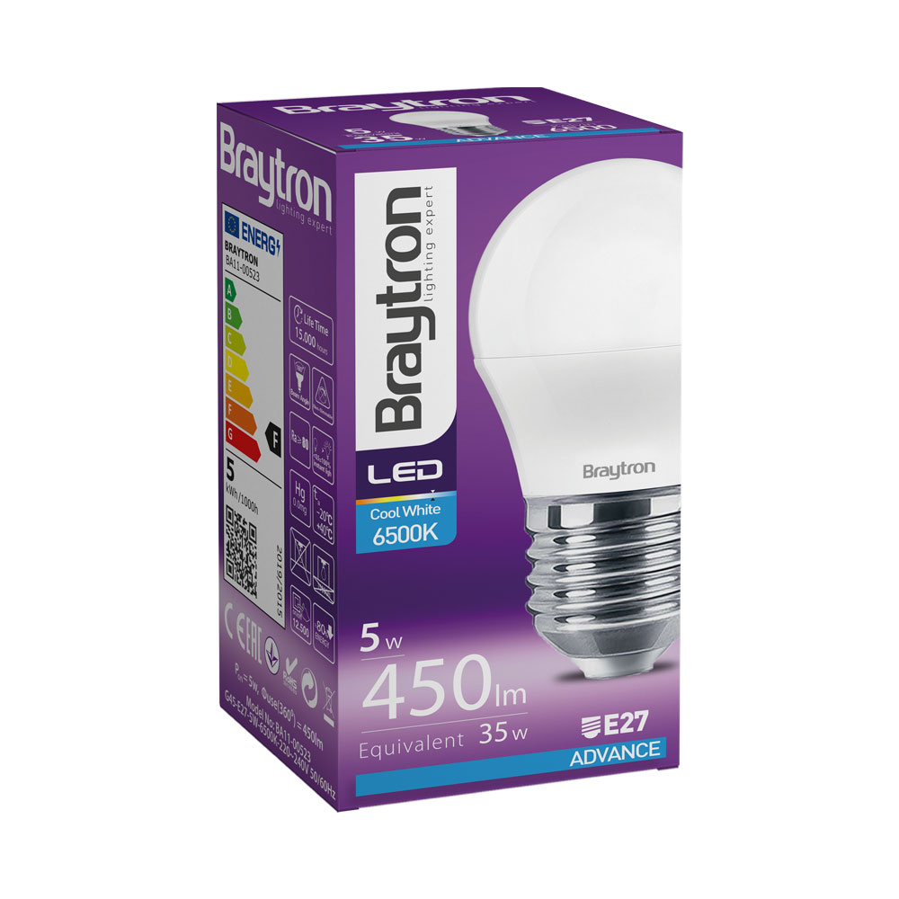 Ampoule LED E27 5W Globe G45 – Blanc froid 6500K – BA11-00523
