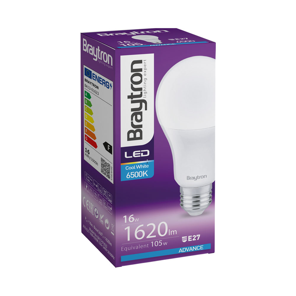 Ampoule LED E27 16W Standard A60 – Blanc froid 6500K – BA13-01623