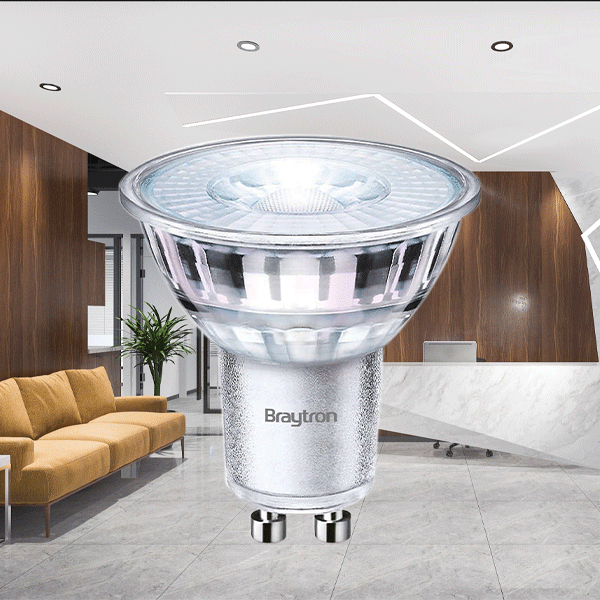 Braytron LED GU10 5.5W Leuchtmittel Warmweiß 3000K, 470 Lumen, ersetzt 50 w, energiesparend, langlebig, 230V – Ansicht 4