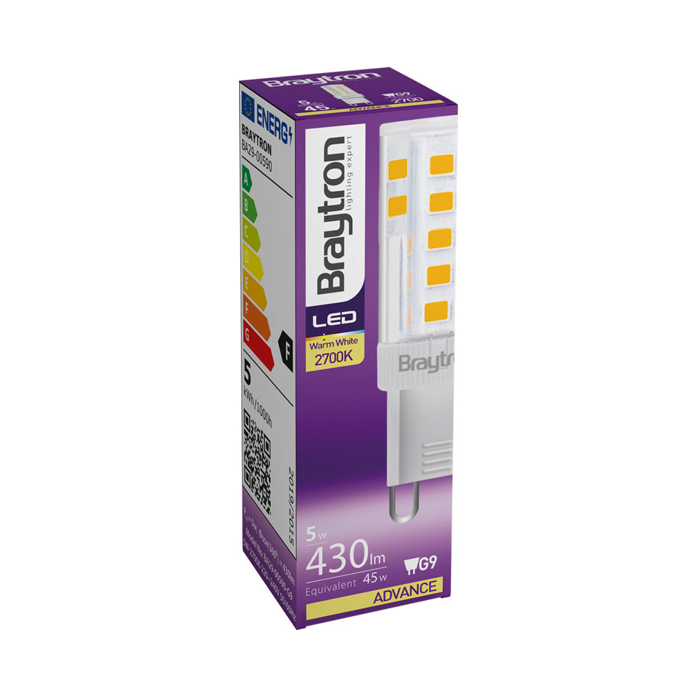 Ampoule LED G9 5W – Blanc chaud 3000K – 430 lm – Angle 240° – BA29-00590