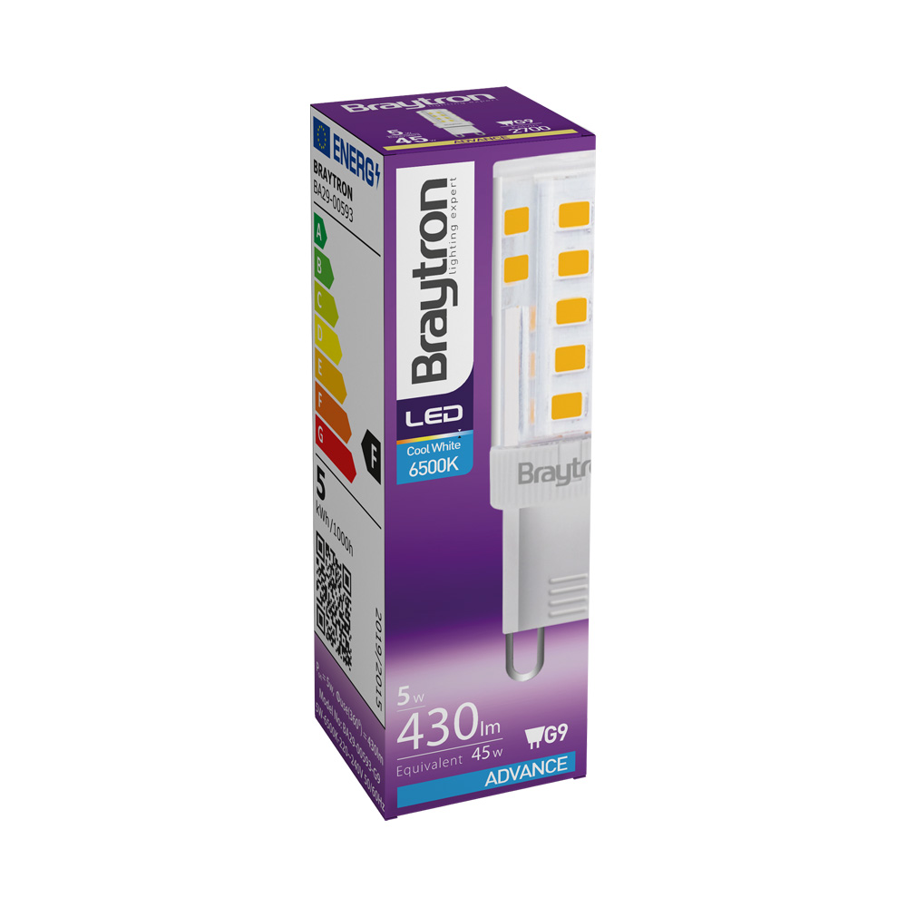 Ampoule LED G9 5W – Blanc froid 6500K – 430 lm – Angle 240° – BA29-00593