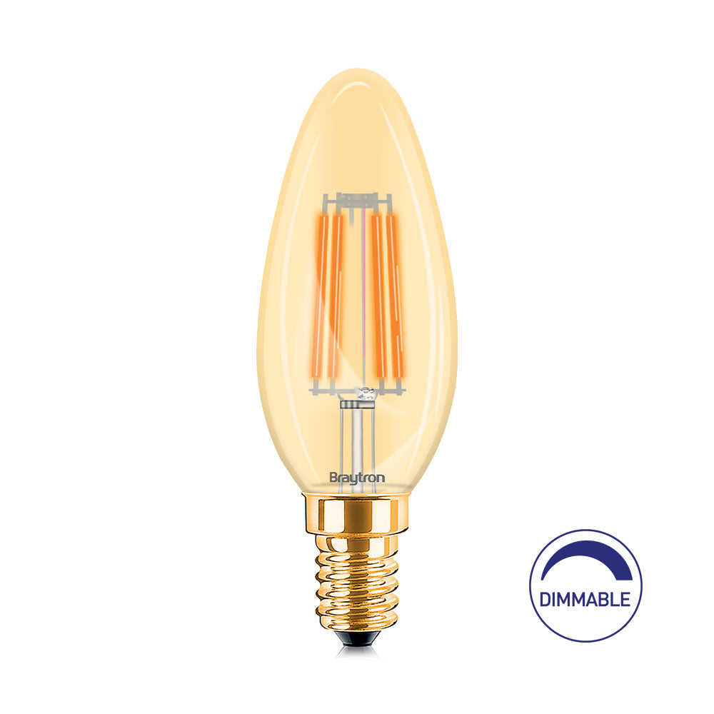 Ampoule LED Flamme E14 4W Filament Vintage Dimmable – Blanc extra-chaud 2200K – BB36-60410