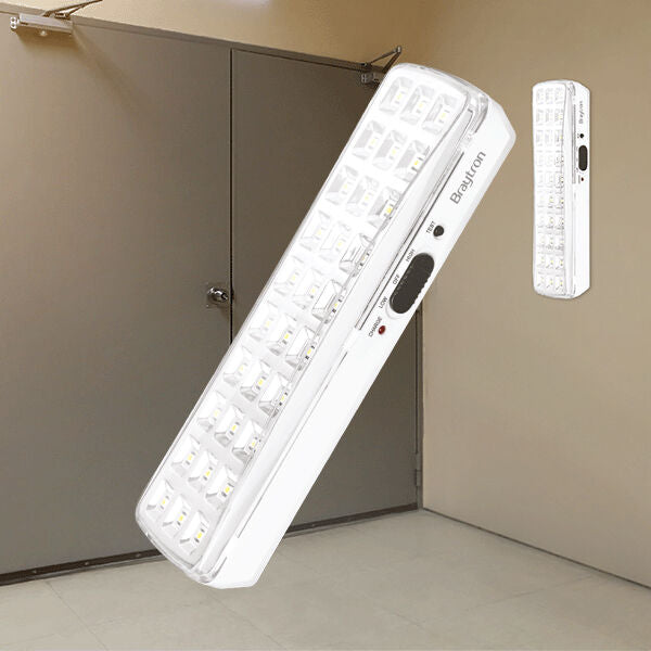 Braytron Notleuchte mit Akku Notbeleuchtung Akkubetrieb Licht für bis zu 5 Stunden 230V 60 SMD Led 230V Automatisches einschalten bei Stromausfall Notbeleuchtung mit Schalter Weiß 4 Watt – Ansicht 6