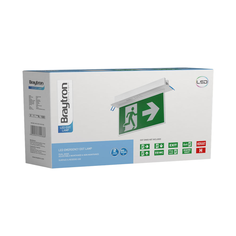 Braytron LED Notleuchte Notbeleuchtung, Akku Fluchtwegleuchte, IP20 – Ansicht 3