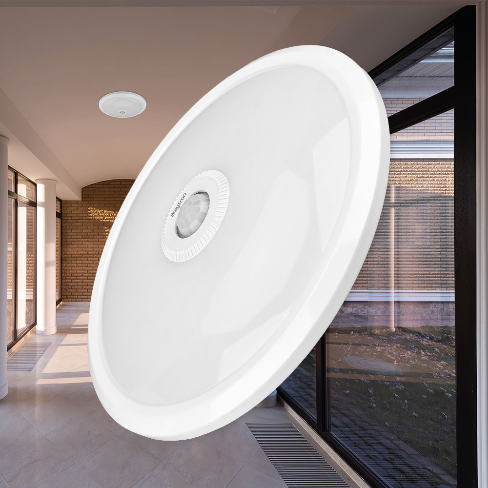 Braytron LED Deckenleuchte 15W Kaltweiß 6500K, 1460 Lumen, IP20 Deckenlampe für Wohnzimmer, Küche, Flur (Weiß) – Ansicht 2