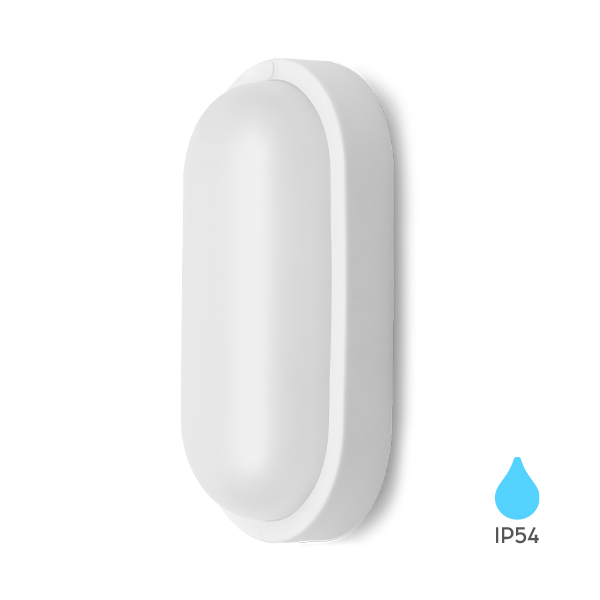 Braytron LED 18W Wand Decken Leuchte Oval Feuchtraumleuchte Weiß Außen Garage IP54 (Warmweiß 3000K) – Ansicht 4