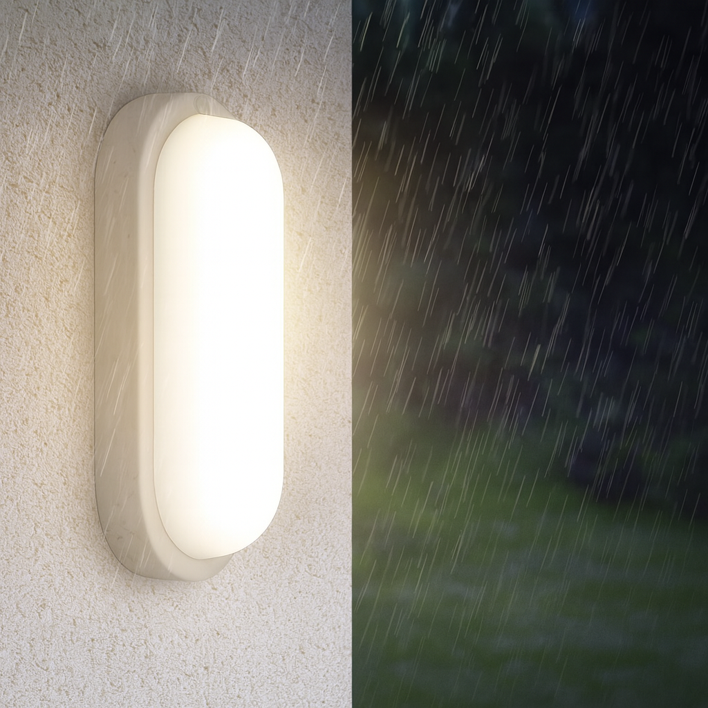 Braytron LED 18W Wandleuchte, Wandlicht, Deckenleuchte, Leuchte, Oval, Feuchtraumleuchte, Weiß, Außen, Garage IP54 Kaltweiß 6500K