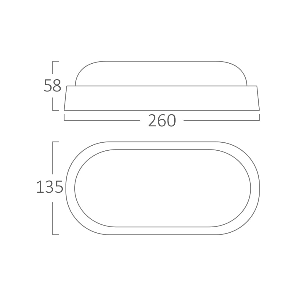 Braytron LED 18W Wandleuchte, Wandlicht, Deckenleuchte, Leuchte, Oval, Feuchtraumleuchte, Weiß, Außen, Garage IP54 Kaltweiß 6500K – Ansicht 6