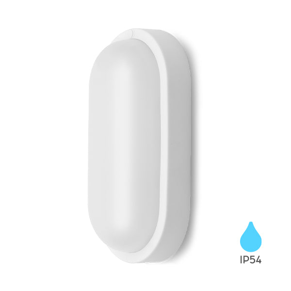 Braytron LED 18W Wandleuchte, Wandlicht, Deckenleuchte, Leuchte, Oval, Feuchtraumleuchte, Weiß, Außen, Garage IP54 Kaltweiß 6500K – Ansicht 3