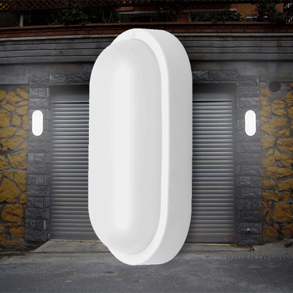 Braytron LED 18W Wandleuchte, Wandlicht, Deckenleuchte, Leuchte, Oval, Feuchtraumleuchte, Weiß, Außen, Garage IP54 Kaltweiß 6500K – Ansicht 2