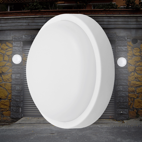 Braytron LED Feuchtraumleuchte 12 W, 1140 lm, IP54 Rund Wand- und Deckenleuchte, Weiß – Kellerlampe, Außenbeleuchtung, LED Lampe für Flur, Treppe, Garage, WC und Garten (Weiß, Rund, 3000 K) – Ansicht 2