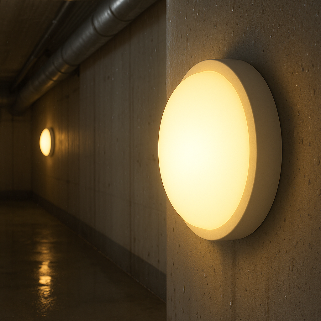 BRY-BULKHEAD-B-RND 12W ronde LED-wandlamp wit IP54 3000K – BC17-01100