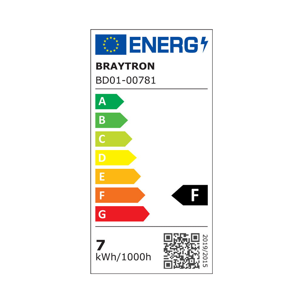 Braytron LED Einbaustrahler 68mm 7W IP54 630lm 3in1 CCT 3000K 4000K 6500K Feuchtraum geeignet Bad Dusche Küche Flur Decke Einbau LED Spot Einbaulampe Rund 38° Abstrahlwinkel 230V Schwarz – Ansicht 7