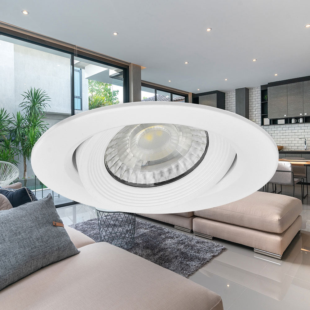 Braytron LED Deckenleuchte 5W 238 V Anschluss Neutralweiß 4000K, 400 Lumen, IP20 Deckenlampe für Wohnzimmer, Küche, Flur (Weiß) – Ansicht 2
