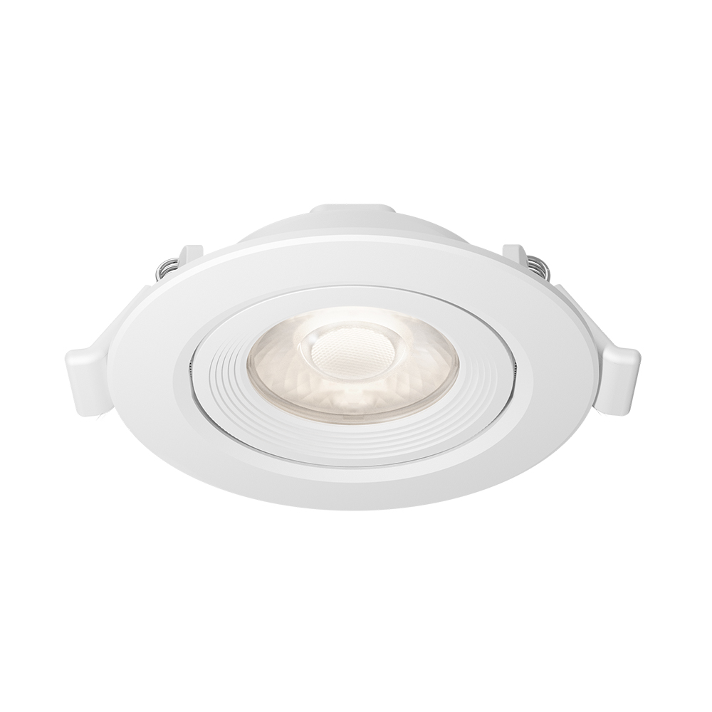Braytron LED Einbaustrahler 10W 3CCT schwenkbar 950lm Ø112mm Einbauspot flach 33mm Deckenspot 230V warmweiß/neutralweiß/kaltweiß weißer Rahmen Ø90mm Ausschnitt Innenbeleuchtung – Ansicht 4