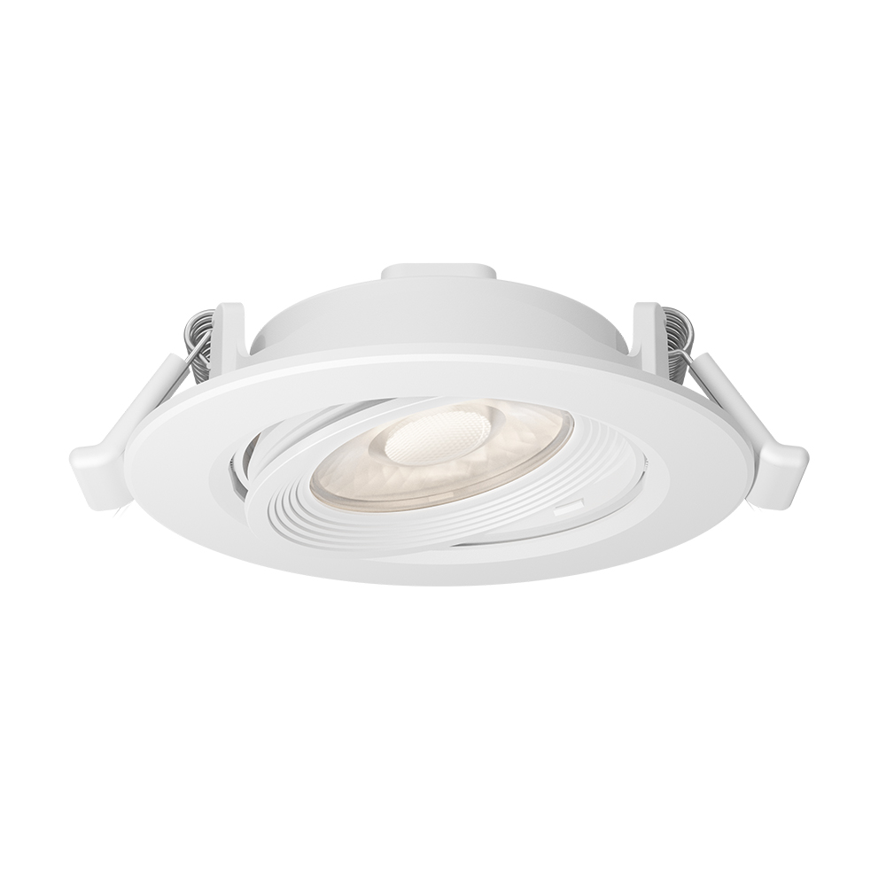 Braytron LED Einbaustrahler 10W 3CCT schwenkbar 950lm Ø112mm Einbauspot flach 33mm Deckenspot 230V warmweiß/neutralweiß/kaltweiß weißer Rahmen Ø90mm Ausschnitt Innenbeleuchtung – Ansicht 5
