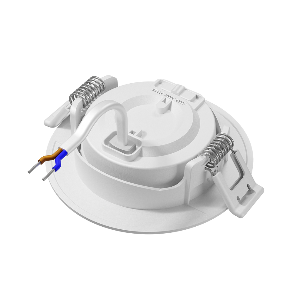 Braytron LED Einbaustrahler 10W 3CCT schwenkbar 950lm Ø112mm Einbauspot flach 33mm Deckenspot 230V warmweiß/neutralweiß/kaltweiß weißer Rahmen Ø90mm Ausschnitt Innenbeleuchtung – Ansicht 7