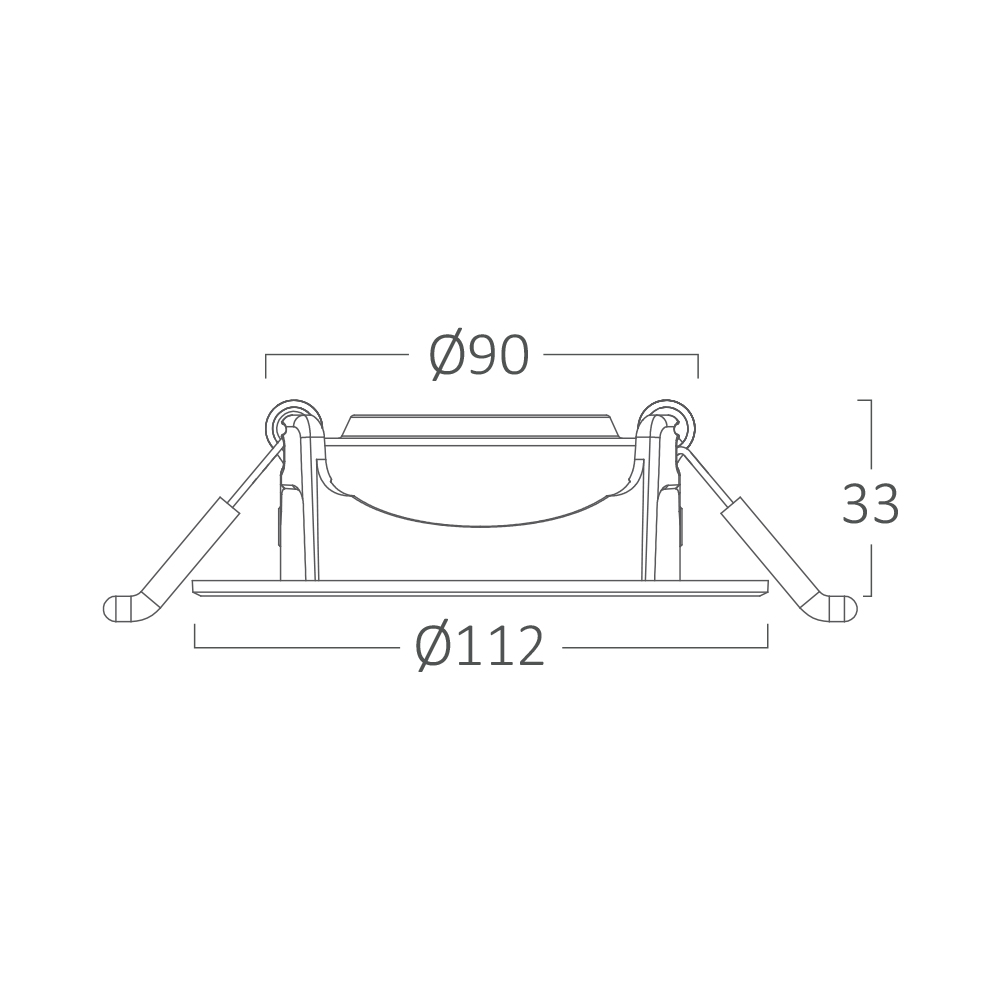 Braytron LED Einbaustrahler 10W 3CCT schwenkbar 950lm Ø112mm Einbauspot flach 33mm Deckenspot 230V warmweiß/neutralweiß/kaltweiß weißer Rahmen Ø90mm Ausschnitt Innenbeleuchtung – Ansicht 8