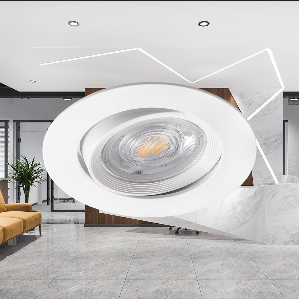 Braytron Stufenlos Dimmbar LED Einbaustrahler Deckenspot Einbauspot 7W schwenkbar Rund Spot 3IN1 Farbtemperatur 3000K/4000K/6500K 630lm Flur, Küche 230V 68mm Deckenausschnitt – Ansicht 8