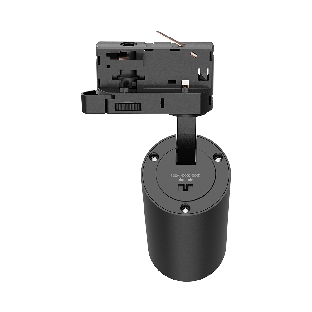 Braytron LED-Schienenstrahler 15 Watt 3-Phasen 4-Draht Tracklight, dreh- und schwenkbar 3CCT (3000 K / 4000 K / 6000 K) 1680 lm – Aluminium Deckenleuchte für Innenbeleuchtung Schienensystem Schwarz – Ansicht 7