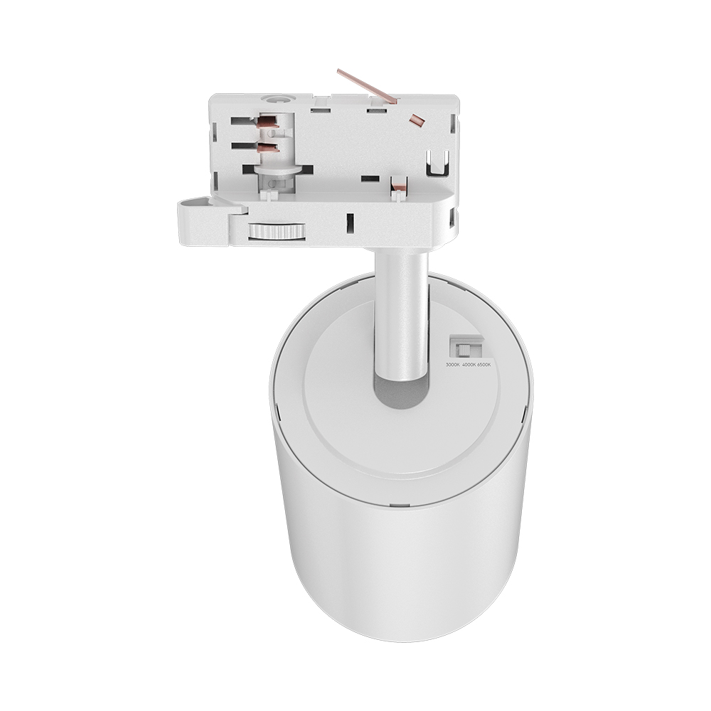 Braytron LED-Schienenstrahler 30 Watt 3-Phasen 4-Draht Dreh- und schwenkbares Schienenlicht 3CCT Warmweiß -Kaltweiß 3420 lm Aluminium Deckenleuchte für Innenbeleuchtung Schienensystem in weiß – Ansicht 5