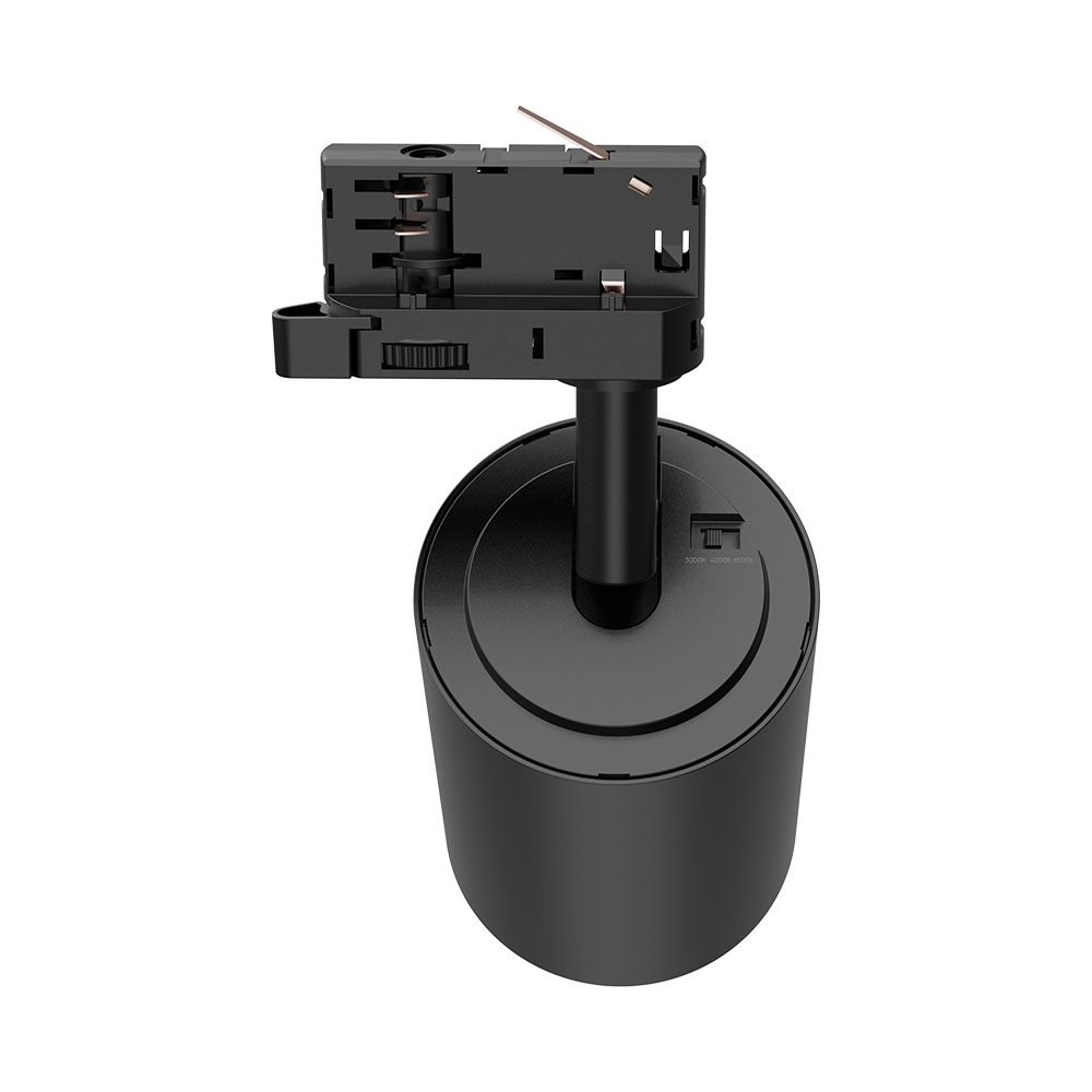 Braytron LED-Schienenstrahler 30 Watt 3-Phasen 4-Draht Dreh- und schwenkbares Schienenlicht 3CCT Warmweiß -Kaltweiß 3420 lm Aluminium Deckenleuchte für Innenbeleuchtung Schienensystem in schwarz – Ansicht 7