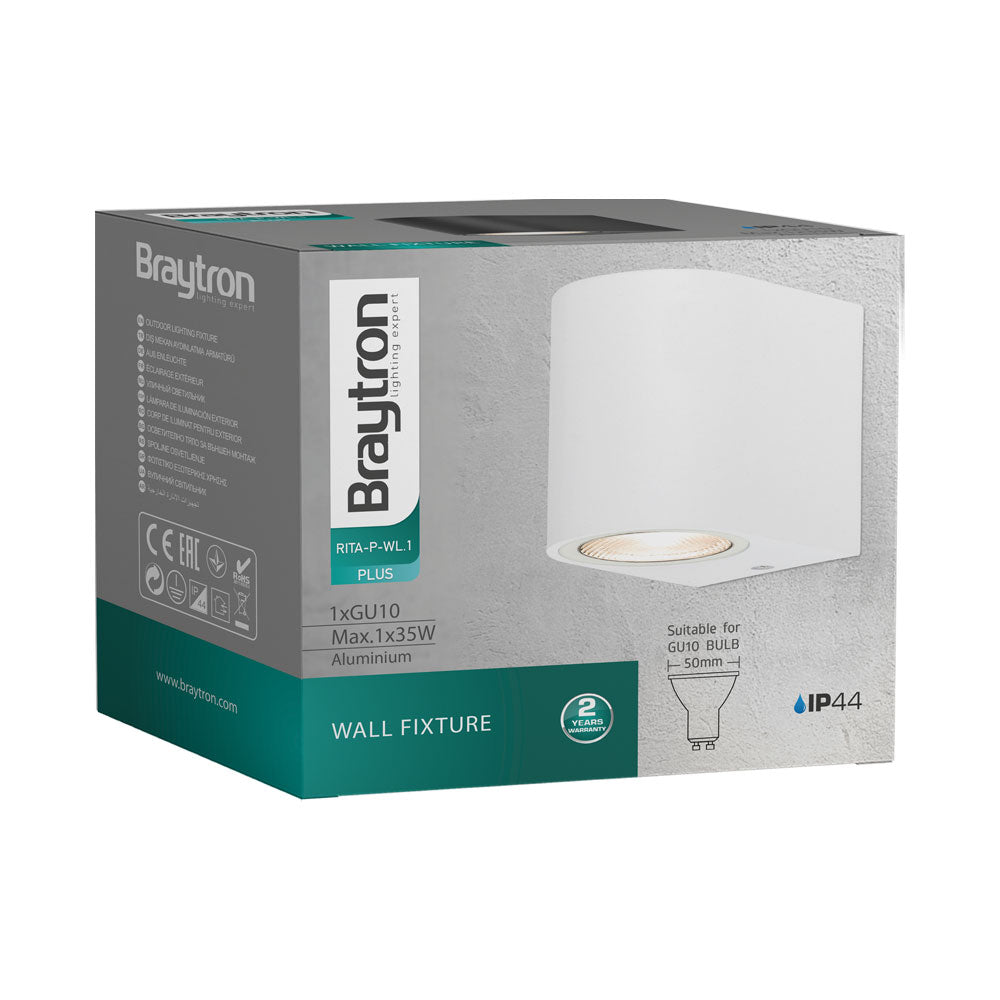 Braytron LED Strahler Außen Max.1×35W, IP44 wasserdicht, Fluter Flutlicht Außenstrahler (Weiß) – Ansicht 2