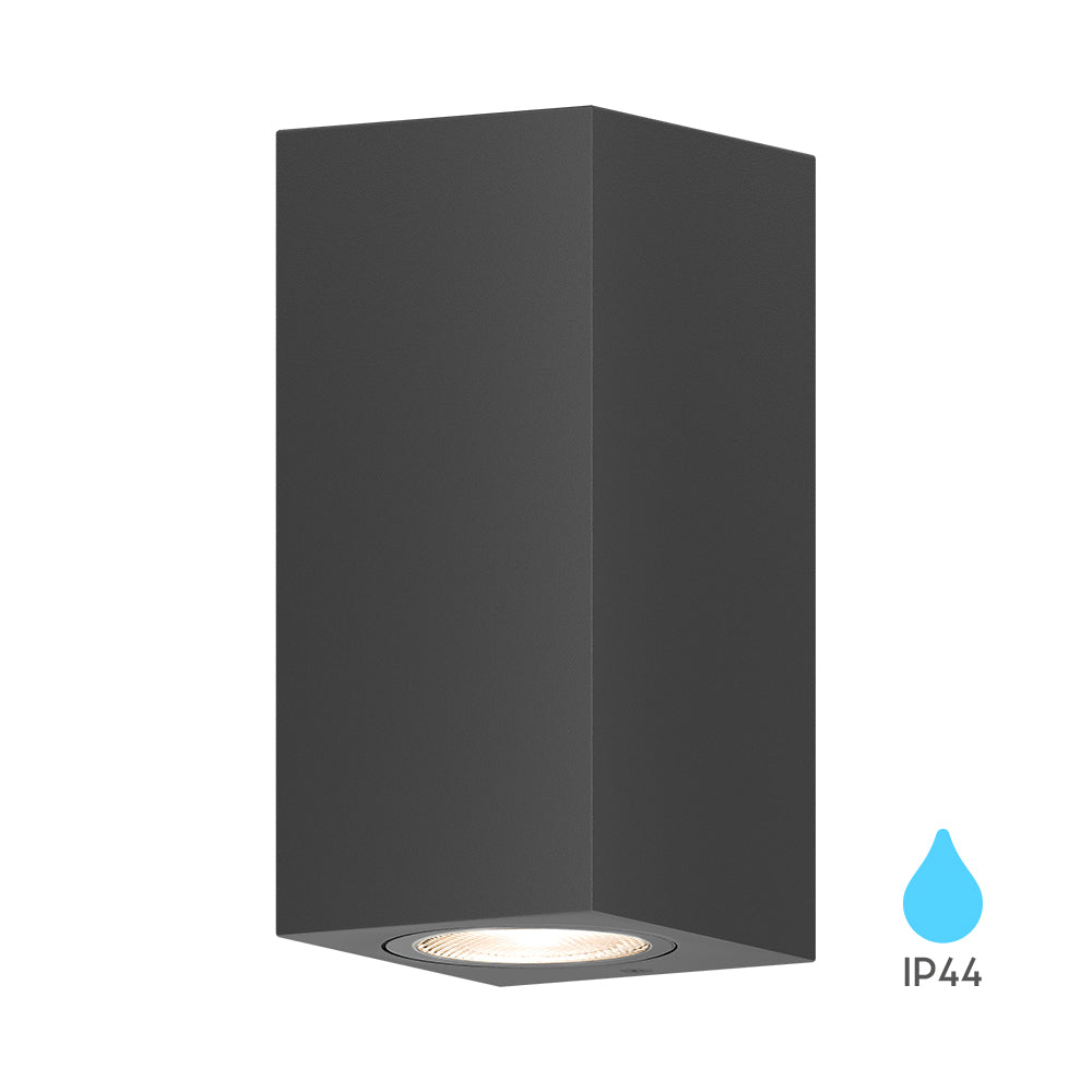 Braytron LED Wandleuchte Außenleuchte Außenlampe,Anthrazit Eckig Aluminium GU10, Up and Down, Modern Elegant Wasserfest IP44, Garage, Hauseingang 2 Flammig – Ansicht 5