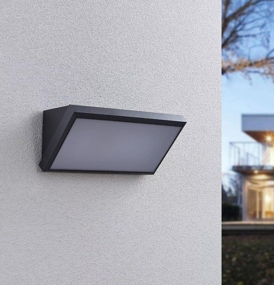 Braytron LED Außenwandlampe 20W IP65 – 3in1CCT Farbwahl (3000K/4000K/6500K), Moderne Wandleuchte für außen, wetterfest, 2000 Lumen, Fassade, Garten, Eingang, Grau, energieeffizient schwarz – Ansicht 3