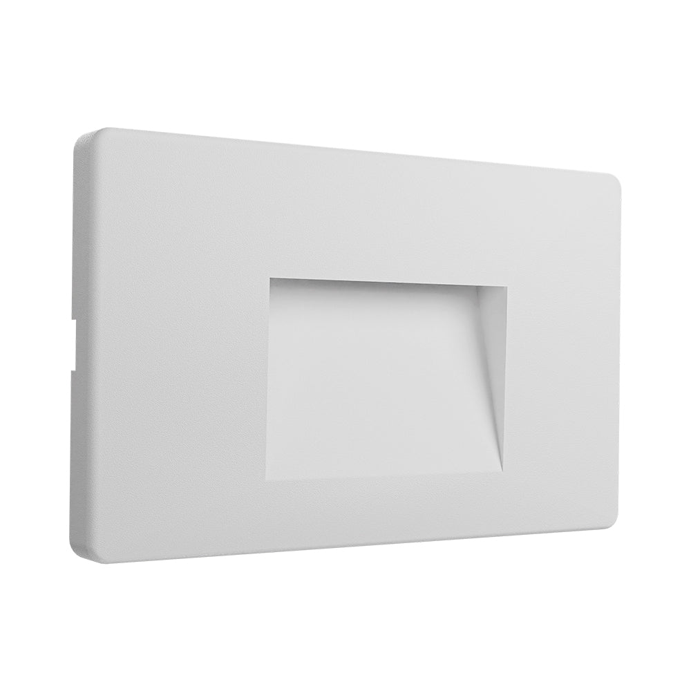 Braytron 3W LED Treppenlicht Treppenbeleuchtung Treppenleuchte Stufenlicht Stufen Leuchte Wandbeleuchtung Innen Außen IP65 Warmweiß Energieeffizient Wetterfest Modern Stufenbeleuchtung (Eckig Weiß) – Ansicht 3