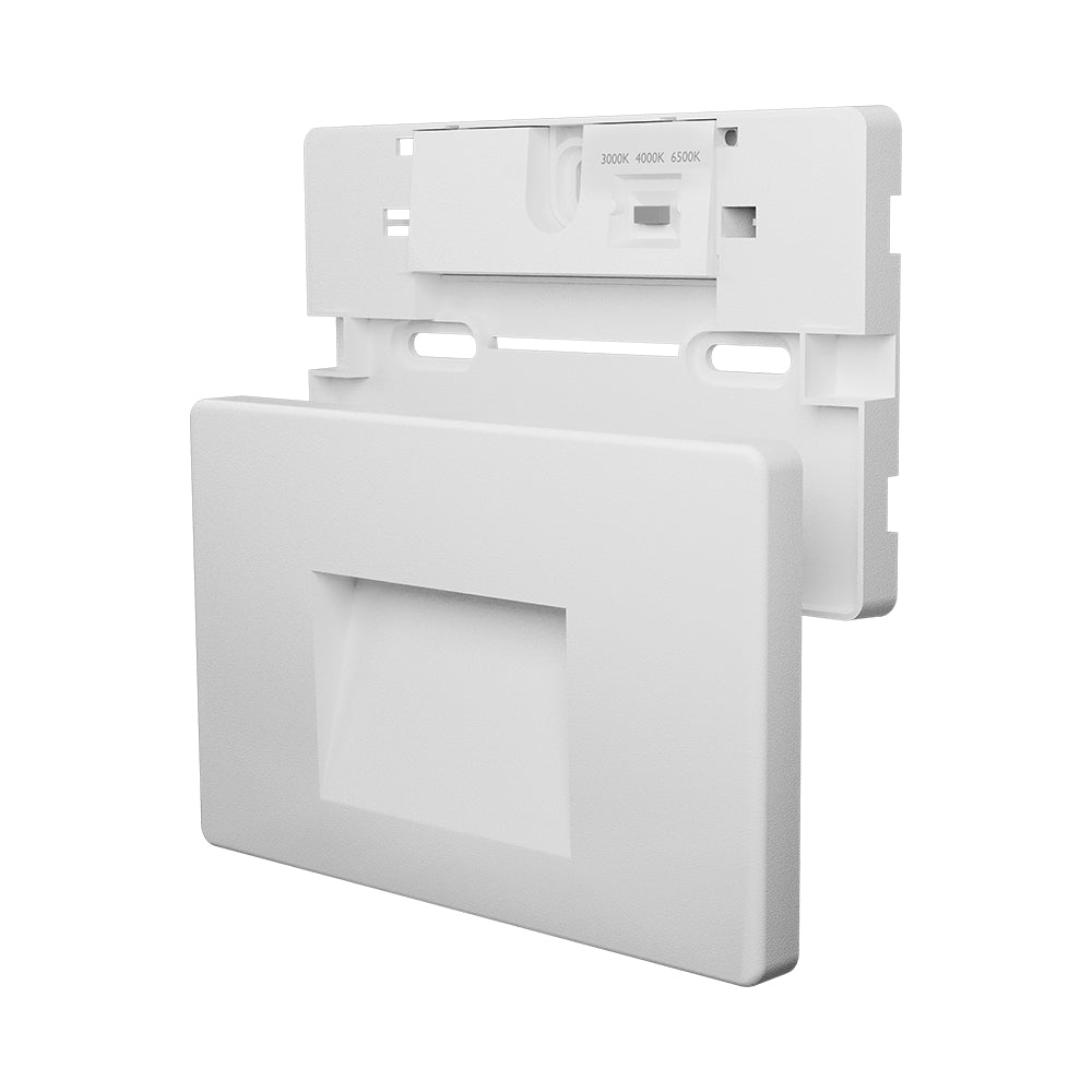 Braytron 3W LED Treppenlicht Treppenbeleuchtung Treppenleuchte Stufenlicht Stufen Leuchte Wandbeleuchtung Innen Außen IP65 Warmweiß Energieeffizient Wetterfest Modern Stufenbeleuchtung (Eckig Weiß) – Ansicht 5