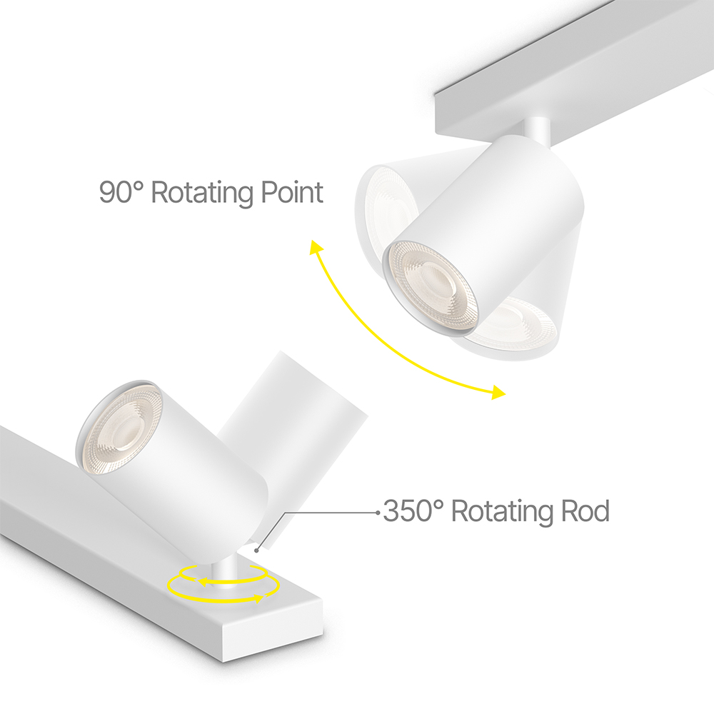 Braytron LED Deckenleuchte Max.1×35W GU10, IP20 Deckenlampe für Wohnzimmer, Küche, Flur (Weiß) – Ansicht 2