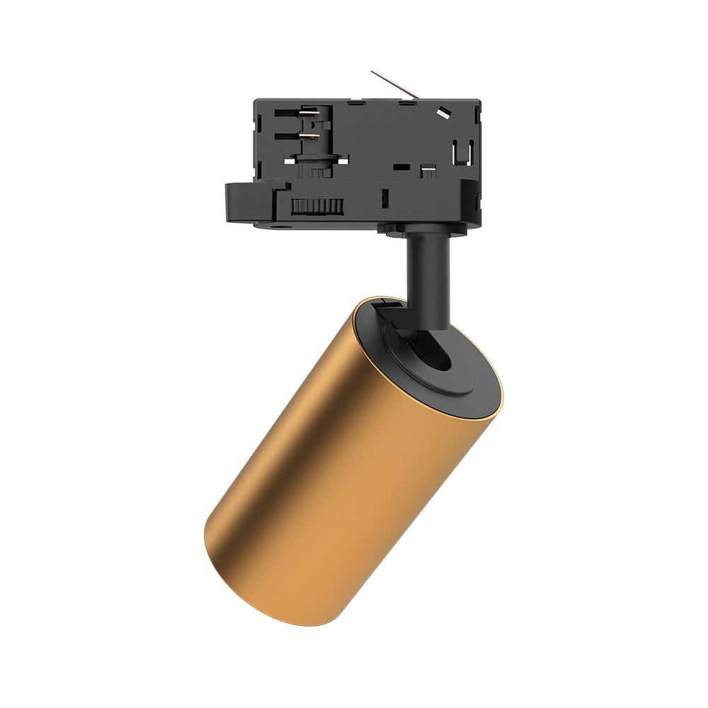 Braytron LED Schienenstrahler – 3-Phasen-Spot in goldfarbener Optik für Schienensystem – dreh- & schwenkbar – GU10 Fassung – LED Strahler für Shop, Galerie, Büro oder Wohnzimmer – Ansicht 5