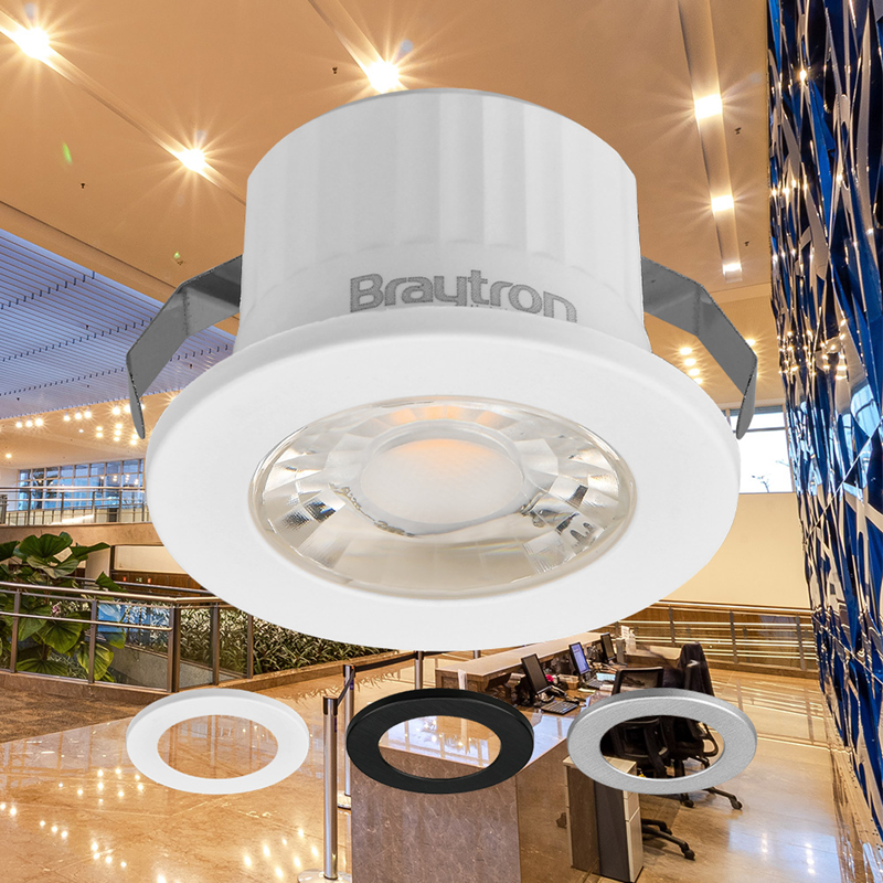 Braytron LED Deckenleuchte 3W Warmweiß 3000K, 210 Lumen, IP54 Deckenlampe für Wohnzimmer, Küche, Flur (3 Color (White, Black, Silver)) – Ansicht 6