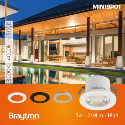 Braytron LED Deckenleuchte 18W Warmweiß 3000K, 1740 Lumen, IP44 Deckenlampe für Wohnzimmer, Küche, Flur (Weiß) – Ansicht 3