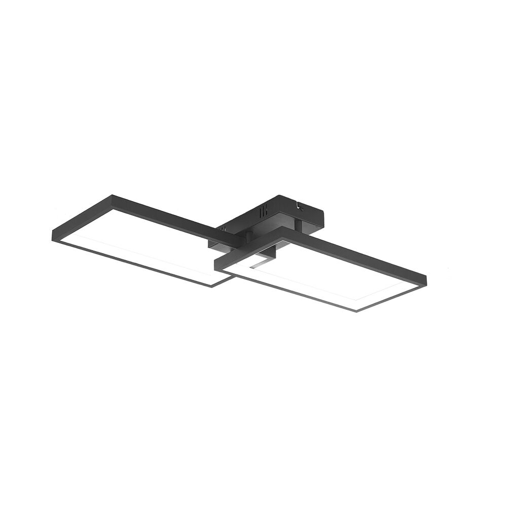 Braytron moderne designer LED Deckenleuchte mit Fernbedienung Dimmbar & 3CCT Farbwahl 3000-6500K Rechteckig Wohnzimmer Schlafzimmer Deckenlicht schwarz 40W – Ansicht 3