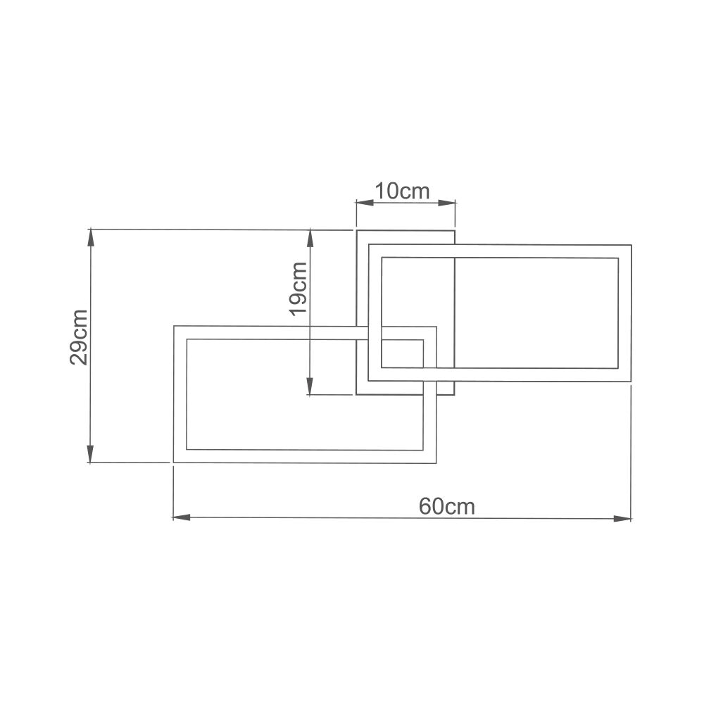 Braytron moderne designer LED Deckenleuchte mit Fernbedienung Dimmbar & 3CCT Farbwahl 3000-6500K Rechteckig Wohnzimmer Schlafzimmer Deckenlicht schwarz 40W – Ansicht 4