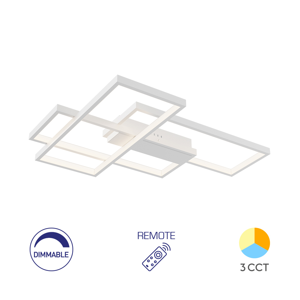 Braytron NELA LED Plafondlamp Rond Wit 65W – Dimbaar met Afstandsbediening & 3CCT – BH17-04590