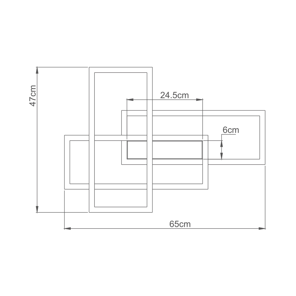 Braytron moderne designer LED Deckenleuchte mit Fernbedienung Dimmbar & 3CCT Farbwahl 3000-6500K Rechteckig Wohnzimmer Schlafzimmer Deckenlicht schwarz 65W – Ansicht 3