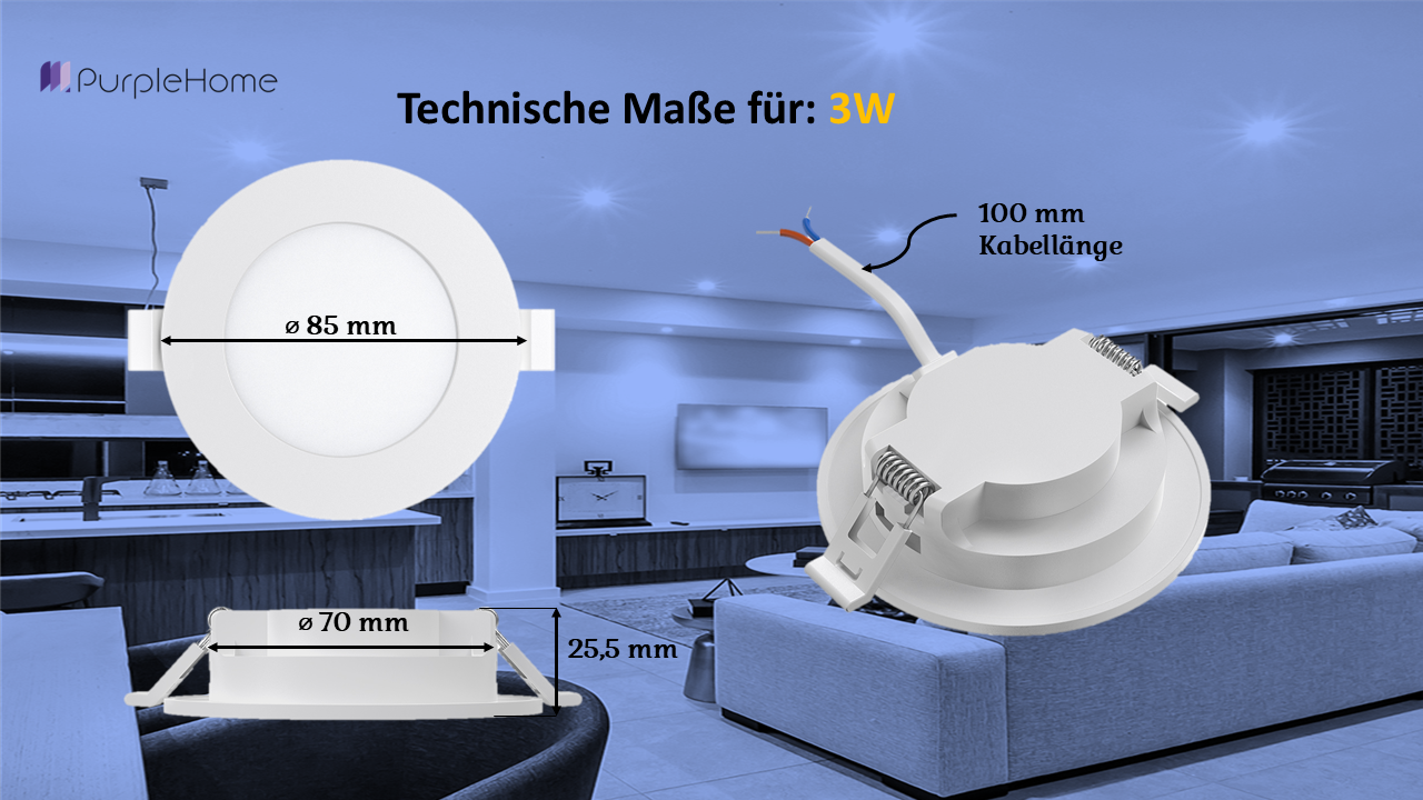 Ultraslim LED Inbouwspot 3W Rond Wit 6500K – BP01-60330