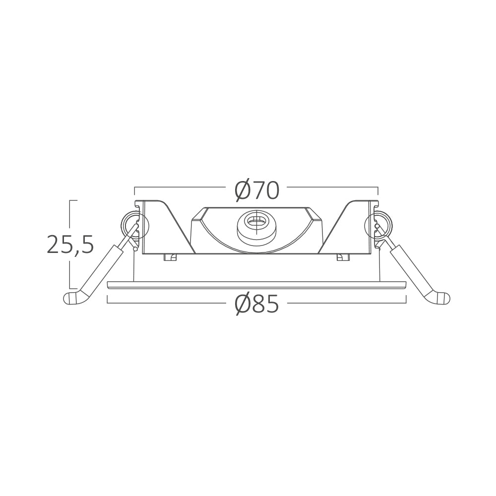 Braytron Ultraslim LED Einbaustrahler 3W Schwarz Ø85mm 3CCT 230V 220 Lumen IP20 Einbauspots 68mm Lochmaß 26mm Einbautiefe Warmweiß Neutralweiß Kaltweiß Nicht Dimmbar Deckenstrahler Flach Wohnraum Spot – Ansicht 10