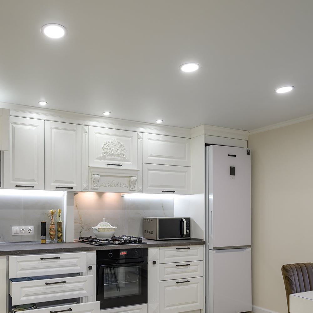 Braytron LED Deckenleuchte 6W 230V Anschluss Kaltweiß 6500K, 470 Lumen, IP40 Deckenlampe für Wohnzimmer, Küche, Flur (Weiß) – Ansicht 4