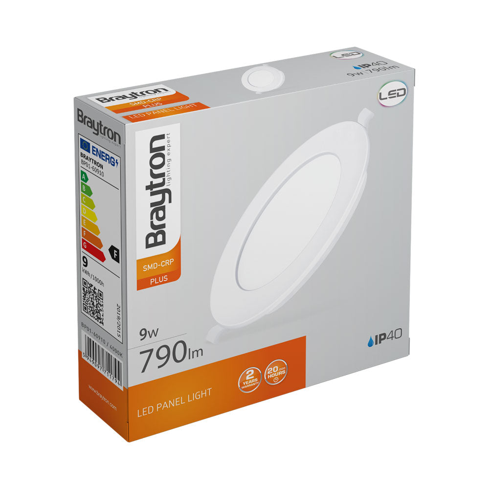 Braytron LED Deckenleuchte 9W 230V Anschluss Neutralweiß 4000K, 790 Lumen, IP40 Deckenlampe für Wohnzimmer, Küche, Flur (Weiß) – Ansicht 6