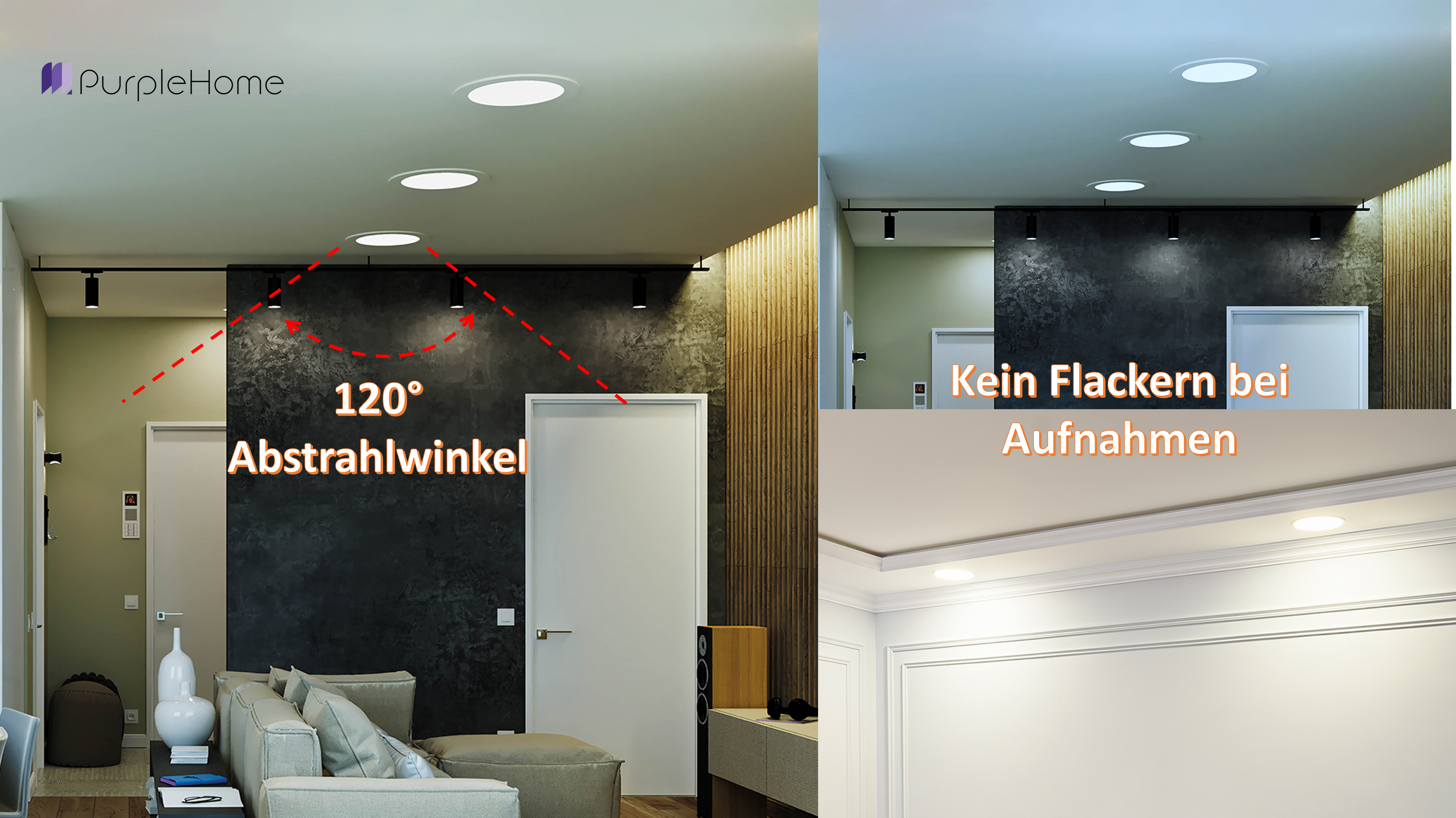 Braytron LED Deckenleuchte 12W 230V Anschluss Kaltweiß 6500K, 1120 Lumen, IP40 Deckenlampe für Wohnzimmer, Küche, Flur (Weiß) – Ansicht 11