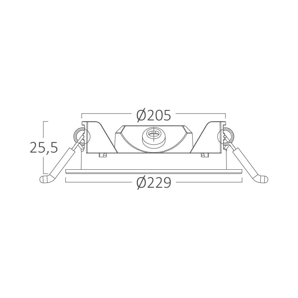 Braytron Ultraslim LED Einbaustrahler 18W Weiß Ø229mm 3CCT 230V 1760 Lumen IP40 Einbauspots 205mm Lochmaß 26mm Einbautiefe Warmweiß Neutralweiß Kaltweiß Nicht Dimmbar Deckenstrahler Flach Spot Panel – Ansicht 9