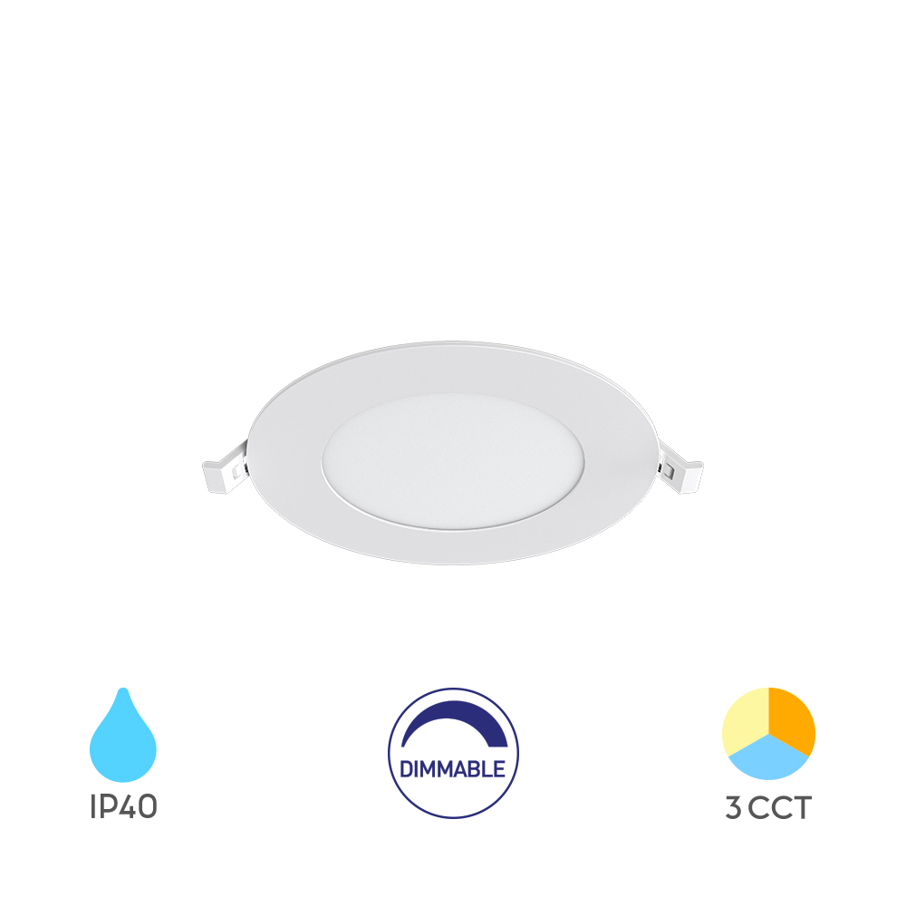 Spot LED Encastrable Dimmable 6W – 3CCT Sélectionnable, Ø120mm – BP01-90680