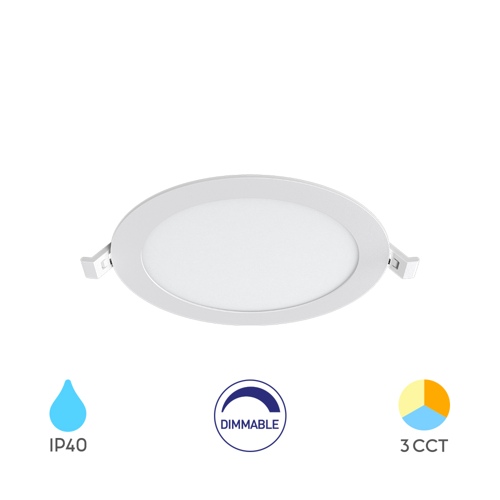 Spot LED Encastrable Dimmable 12W – 3CCT Sélectionnable, Ø170mm (Blanc) – BP01-91280