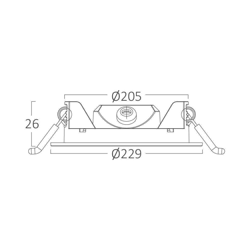 Braytron Ultraslim LED Einbaupanel Spot 18W Ø229 mm Rund Dimmbar 3 Lichtfarben CCT 3000K 4000K 6500K 1800lm 230V Deckenleuchte Einbaustrahler Flach 26mm Einbautiefe Weiß Panellampe für Wohnzimmer Büro – Ansicht 6