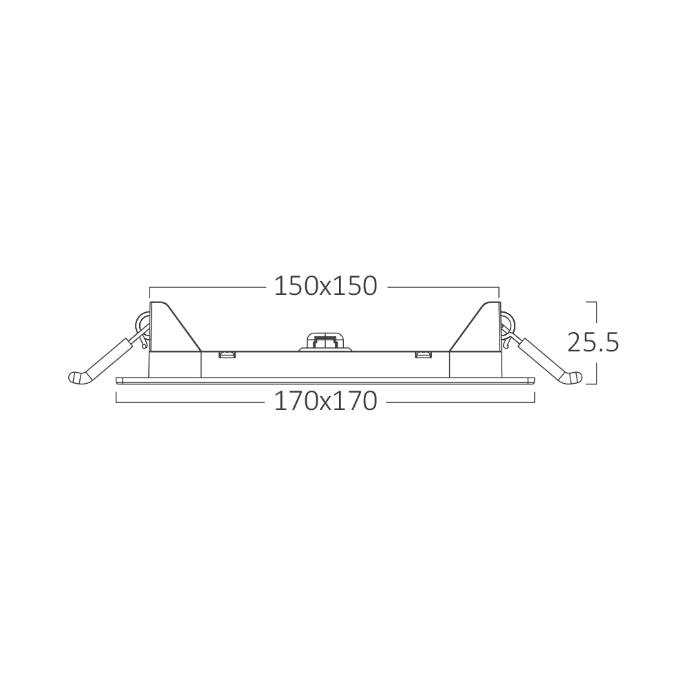 Braytron LED Panelleuchte Einbauspot Deckenspot Deckenstrahler12W eckig | Neutralweiß 4000K | Flachpanel mit nur 26 mm Einbautiefe | 1120 Lumen | Energieeffizient & Modern Wohnräume, Büros, Hotels – Ansicht 8